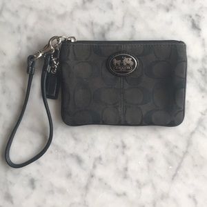 Coach Signature Black Wristlet